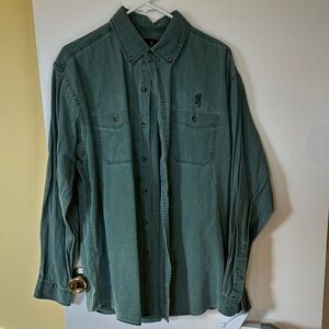 Browning Men's Washed Forest Green Button-Up Shirt